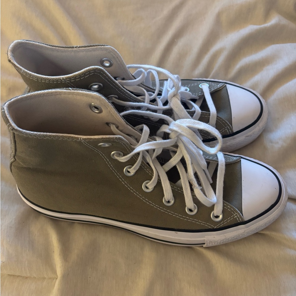 Converse platform high-tops in green and white - Picture 6 of 7